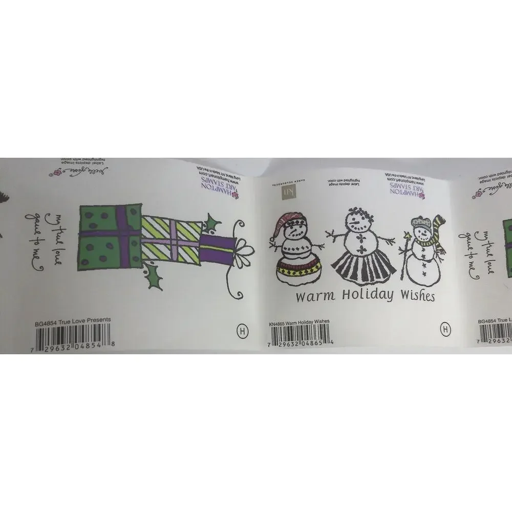 Hampton Art Christmas Stickers Warm Holiday Wishes And True Love Presents